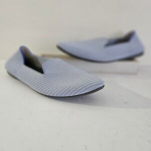 Rothys The Point Loafers Women's Blue Stripe Knit Comfort Slip On Shoes Size 10